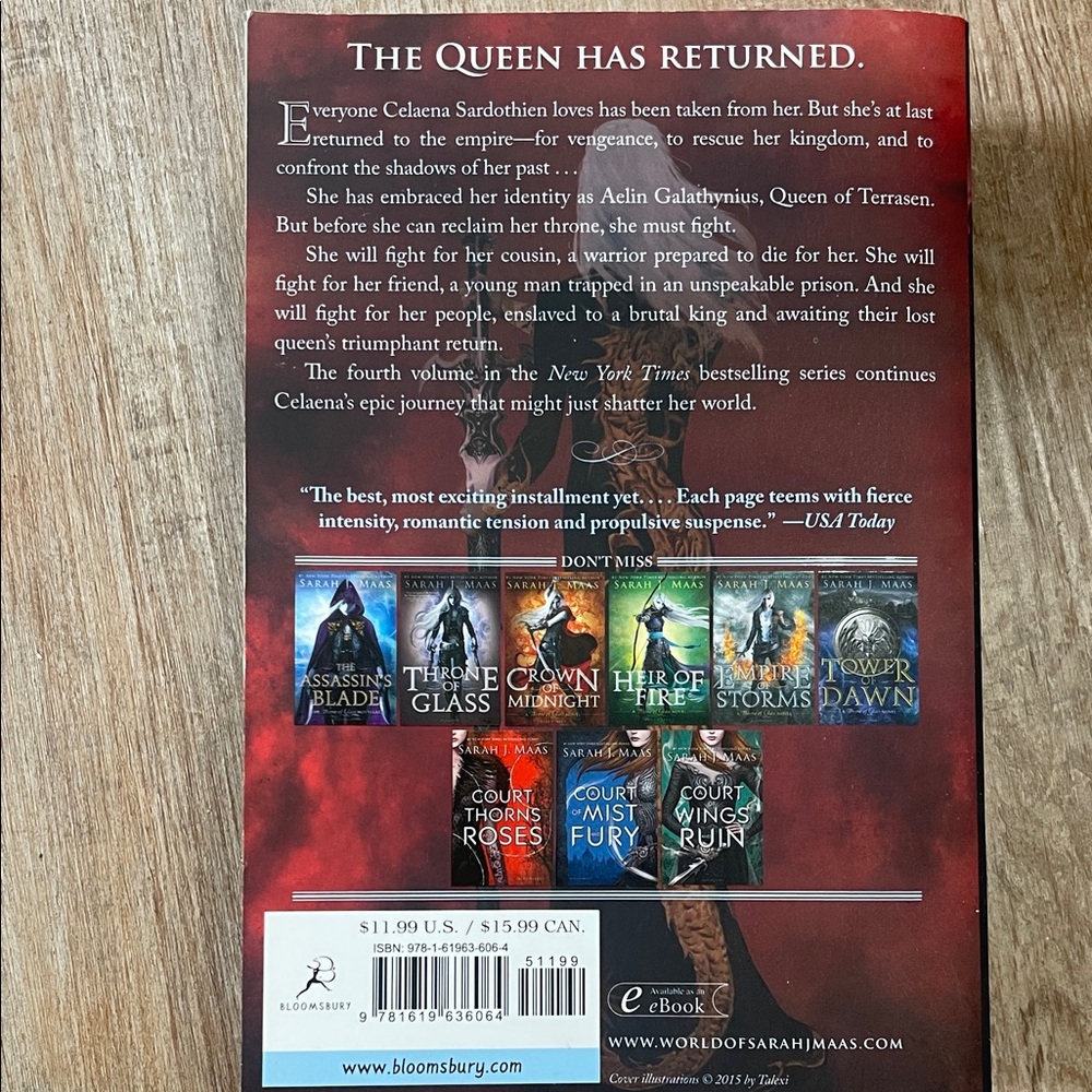 Queen of Shadows by Sarah J. Maas - Red & Black Cover - Picture 2 of 4